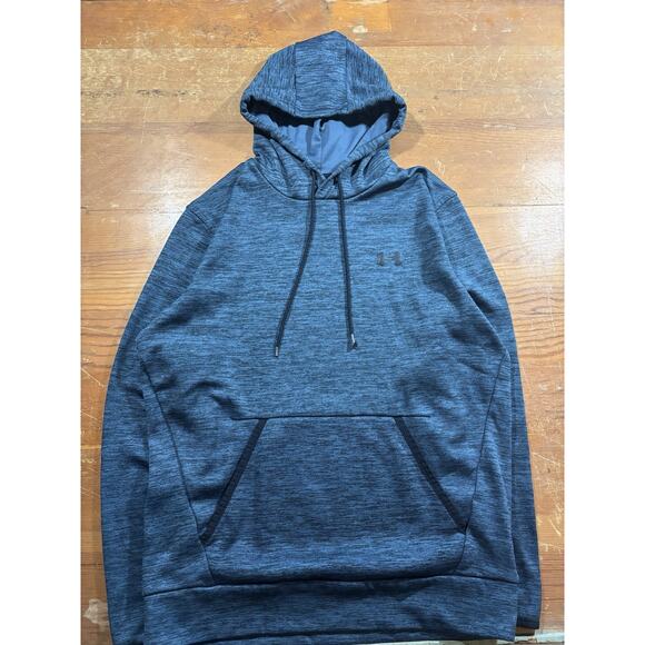 Under Armour ColdGear Hoodie Men’s Small Blue Heather Pullover Loose Fit - Picture 1 of 6